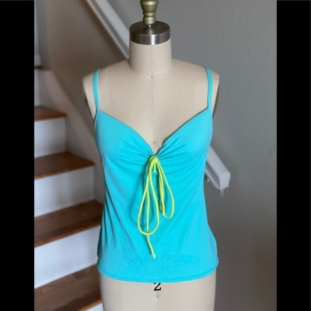 Victoria Secret Tankini Top Turquoise Lime​​​​​​​​​